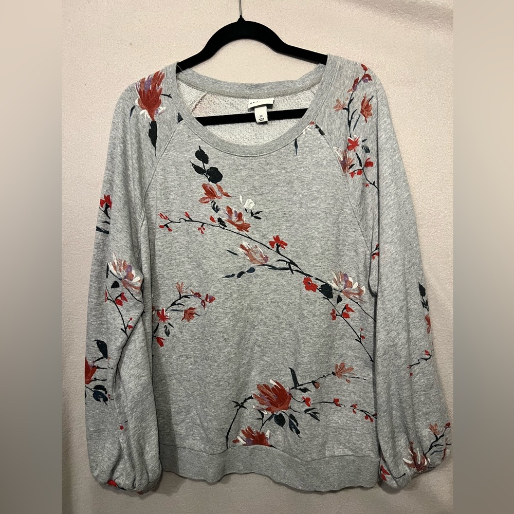 Ava & Viv Floral Sweatshirt 2X